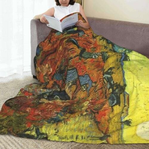 Soft warm flannel Van Gogh blanket Starry Night Painting blankets for Sofa Sherpa Fleece Bedspread Wrap