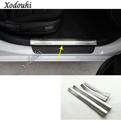 For Hyundai Elantra Avante 2016 2017 2018 2019 2020 Car Cover Stainless Steel Pedal Door Sill Scuff Plate Inner Built Threshold