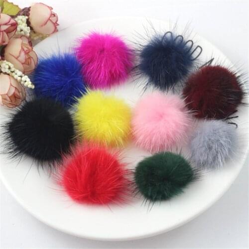 50Pcs 12Colors 4cm Mink Pompoms Fur Balls for Sewing on Knitted Keychain Scarf Shoes Hats Fur DIY Crafts Hair Accessories
