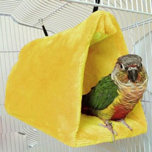 Bird Hammock Hanging Cave Cage Plush Snuggle Happy Hut Tent Bed Bunk Parrot Toy