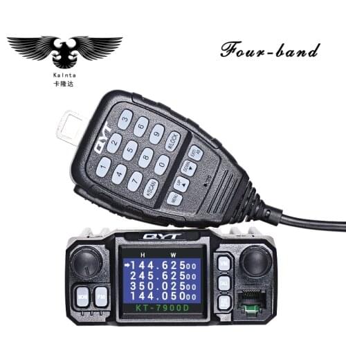 QYT KT-7900D 25W Quad Band Mobile Radio Walkie Talkie 144/220/350/440MHZ 4 Bands FM Transceiver Two-way of QYT KT8900 Car Radio