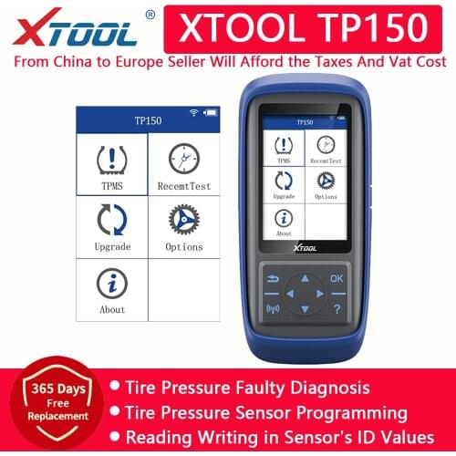 XTOOL TP150 Tire Pressure Monitoring System OBD2 TPMS Diagnostic Scanner Tool TPMS Program with 315&433 MHZ Sensor