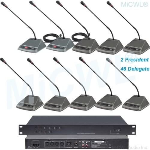 MiCWL 48 Unit Gooseneck Table Conference Microphones System Meeting Room President Delegate 48 Desktop Microphones A350M-A04