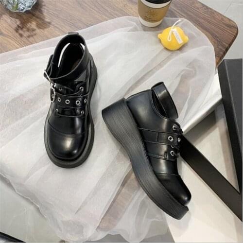 Devil Little Bat Style Dark Goth Punk Platform Lolita Shoes Kawaii Shoes Cosplay High Heel PU Leather Shoes D636