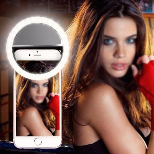 For iphone11 4 4s 5 5s 5c SE 6 6s 7 8 Plus Smartphone Universal Clip Selfie LED Ring Flash Fill Light Camera For Cell Phone Lens