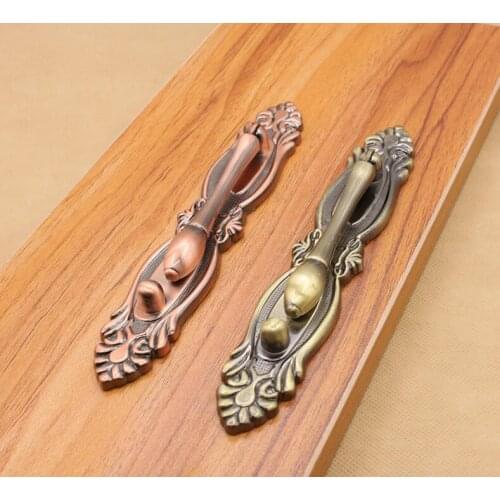 64mm / 96mm Vintage Bronze Red Alloy Cabinet Handle Classic Furniture Handles