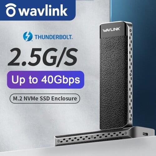 Wavlink USB C NVME SSD Case Type-C M.2 Enclosure Thunderbolt-3 Case M-Key NVMe Connector Excellent Dissipation for Window Mac OS