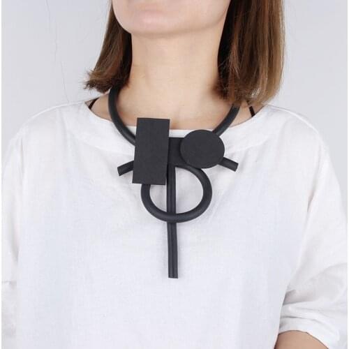 DIY Geometric Choker Necklaces For Women Elasticity Rubber Jewelry Necklace For Party Fashion Sweater Chains Dress Accessories