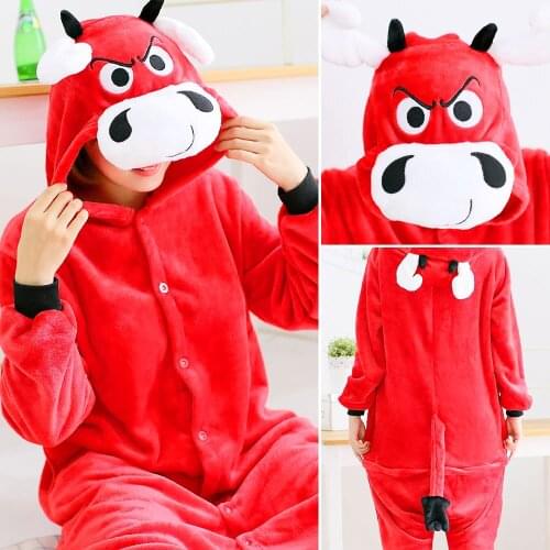 2020 Winter Adult Kugurumi Pajamas Anime Women Men Cosplay Costumes Cartoon Animal Sleepwear Stitch Unicorn Warm Hooded