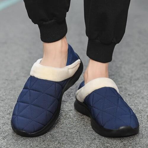 Winter Garden Shoes Men Indoor Waterproof Couple Slippers Warm Plush Women Cotton Shoes Comfortable Wearable Chaussures En Coton