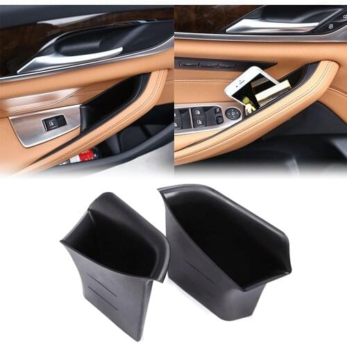 1 Pair Car Front Door Armrest Storage Box Holders For BMW 5 Series G30 530I 2018-2021 Replacement Stowing Tidying Storage Boxes