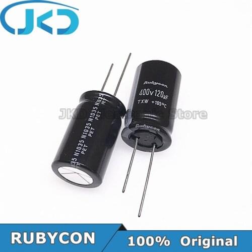 10pcs/20pcs RUBYCON 120UF 400V 18*31.5mm 120UF400V 400V120UF 18x31.5mm Aluminum Electrolytic Capacitor