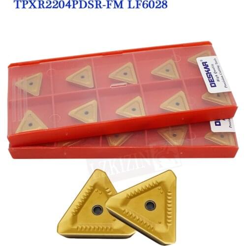 10pcs Carbide Inserts TPXR2204 PDSR FM LF6028 DESKAR CNC Milling Turning Tool Lathe Metal Cutter Tools TPXR Blade for Steel