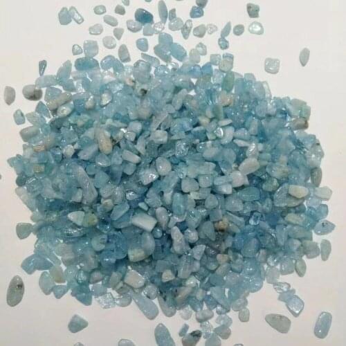 100g Natural Aquamarine Crystal Gravel Tumbled stone For Decor REIKI HEALING