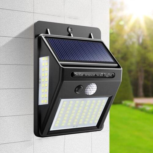 100 LEDS Waterproof Outdoor Solar LED Street Wall Light Lamp with Motion Sensor Light Plaza Garden Yard Fence Emergency Lighting