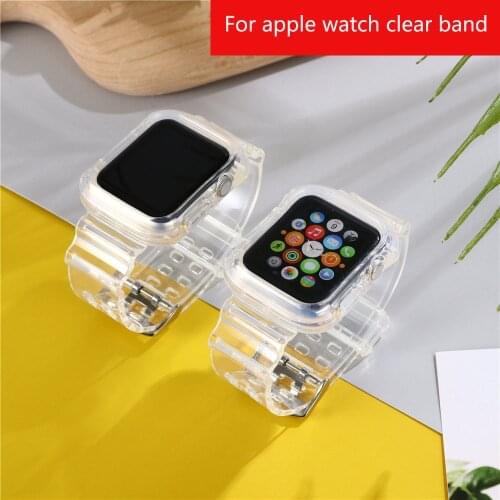 2020 for iwatch se/1/2/3/4 42 38 40mm 44mm Strap For Apple Watch band series 5 6 transparant Silicone Bracelet