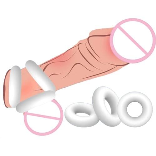 3Pcs/Set Silicone Durable Penis Ring Adult Men Ejaculation Delay Cock Rubber Rings Penis Enlargement Sex Toys For Male Sex Rings