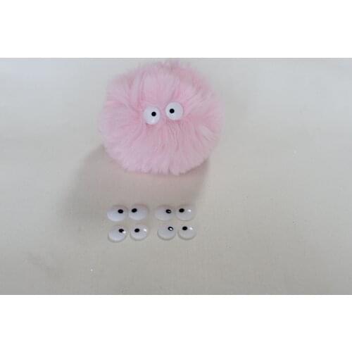 300pcs/lot 12mm 14mm flat back round white balck toy animal eyefor diy fur ball doll accessories--size option