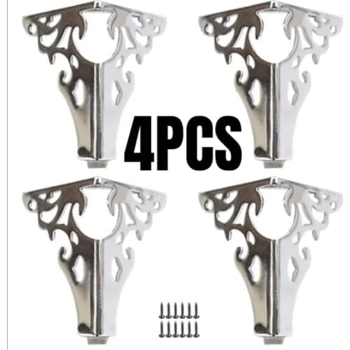 4PCS Hollow Out Modern Furniture Sofa Legs 100mm Heavy Duty Metal Furniture Leg for Sofa Cabinet TV Stands with Mounting Screws