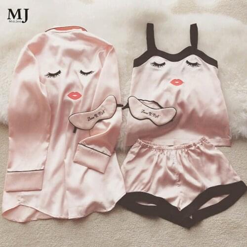 4 Pieces Silk Robes For Women Bathrobes Satin Robe Peignoir Femme Soie Albornoz Mujer Bathrobe Sexy Robes Dressing Gowns Robe