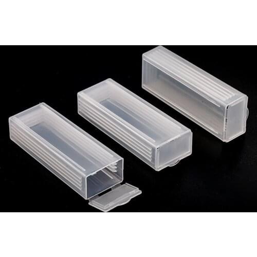 10 Pcs Plastic Rectangle Microscope Glass Holder Slide Box for 5 Slides laboratory supplies