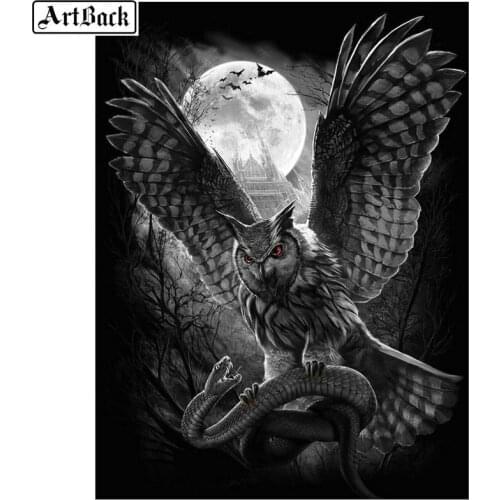 5d diamond painting owl snake moon landscape full square drill diamond mosaic round diamond embroidery animal night scene