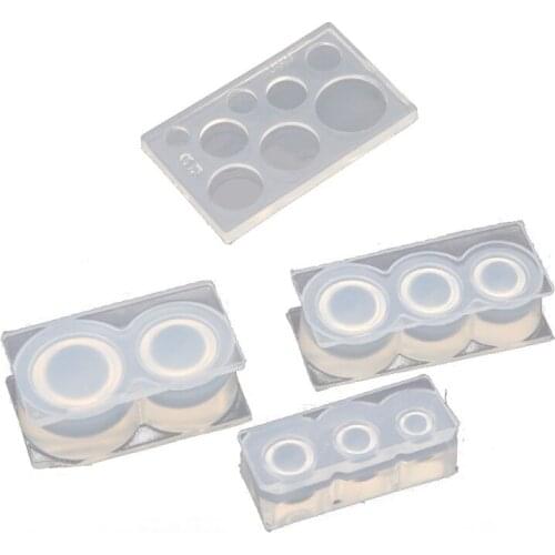 83XC 4Pcs Resin Geometric Ball Pendant Molds Hollow Quicksand Sphere Mold 3D Hollow Round Ball Molds Kit Jewelry Making Tools