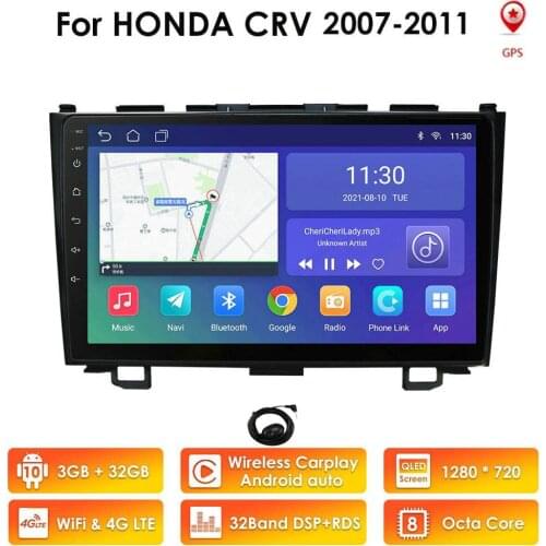 9 Inch Car Radio 2 Din 9"Android 10 Auto Radio Navigation for Honda CRV CR-V 2006-2011 Stereo Wifi Navi Gps Multimedia Player