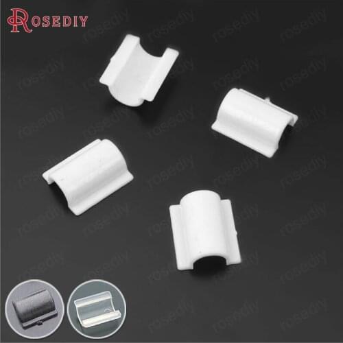 C104)160 pieces 13x11mm height 5mm White Plastic Hair Rope Stick Clasps Diy Jewelry Findings Accessories Wholesale