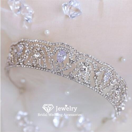 CC Crown for Women Wedding Accessories Bridal Headpiece Flower Shape Hairwear Vintage Diadem High Quality Tiaras and Crowns HS09