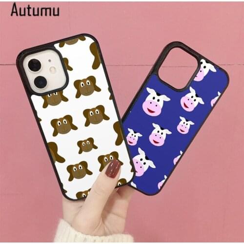 Phone Case for iPhone 12 mini X XS XR 11 Pro Max SE 2020 5 6S 7 8 Plus Samsung Galaxy S8 S9 S10 S20 S21 Cute Animal Faces Cover