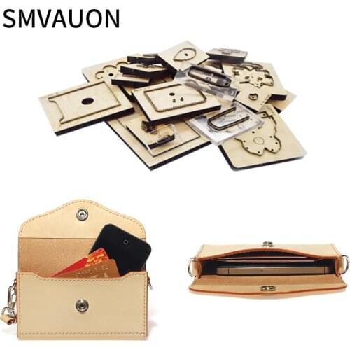 SMVAUON 2021 Fashion Leather Tools Wallet Wood Moulds Die Cut DIY Handmade Crafts Making Decor Supplies Dies Template