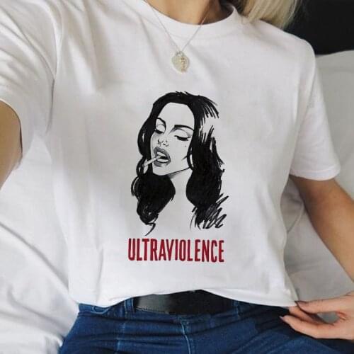 Lana Del Rey Print Womens T-shirt Summer Harajuku Graphic Short Sleeve T-shirt Fashion Casual White T-shirt Clothes Female