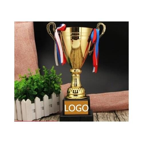 Hot Sale Sports Football Basketball Award Trophy Cups Golden Plated Metal Cup Trophy Sports Trophies Award Medals 29.5cm Height