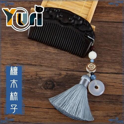 Limit Grandmaster of Demonic Cultivation The Untamed Lan wangji Wei wuxian sandalwood comb Lotus tassels pendant cosplay Gift C