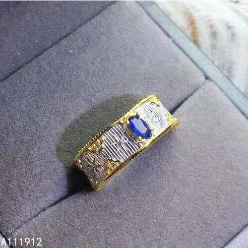 KJJEAXCMY fine jewelry natural sapphire 925 sterling silver new adjustable gemstone women ring support test popular luxury