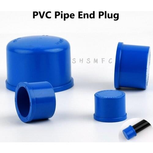 2~20pcs Size 20~63mm PVC Water Supply Pipe End Plug Connector Aquarium Accessories Irrigation System Watering Blue Parts