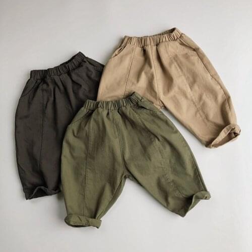 Korean Spring Autumn Kids Boys Girls Loose Pants Childrens Clothing Casual Pant Baby Boys Girls Children Pants Turnip Pants