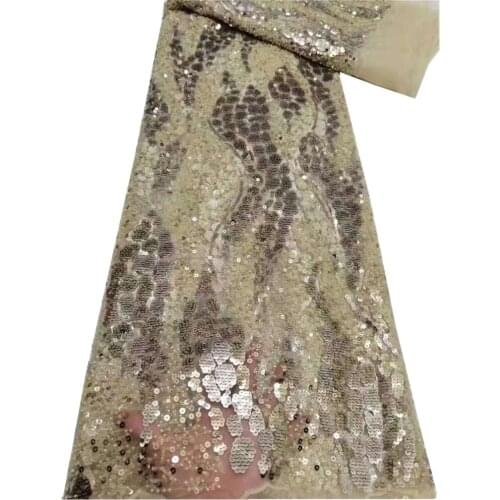 SJ Lace African Lace Fabric 2021 High Quality Lace French Net Lace Fabric Nigerian Lace Fabric Sequins For Wedding Dress qx4-94