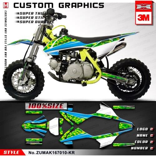 KUNGFU GRAPHICS Mini Dirt Bike Décor Self Adhesives for ZUUMAV K1 50 60 70, Add Number Name