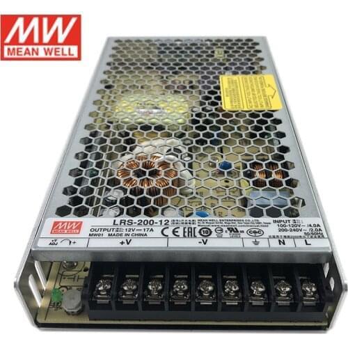 MEAN WELL LRS-200-12 200W 12V Switching Power Supply 110V/220V AC to 12V DC 17A 200W Meanwell dc Power Supply Replace NES-200-12