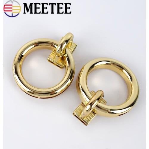 Meetee 2/5pcs Handmade Bag Metal Locks Clasp Round Rotary Lock Clip Buckles DIY Handbag Decorative Hardware Accessories BF093