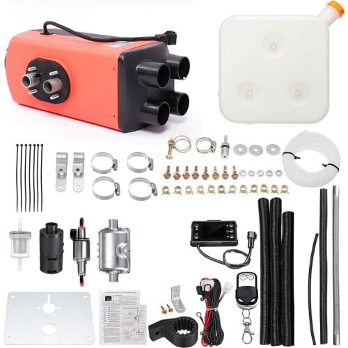 Upgrade Car Heater 5KW 12V / 24V Four-hole Air Diesels Heater Parking Heater With Remote Control+ LCD Monitor+ Exhaust Pipe