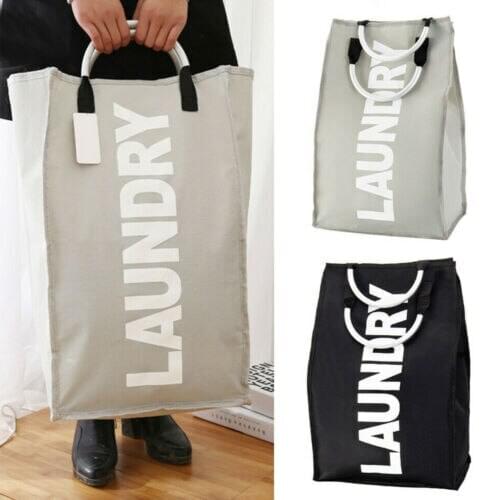 Fashion Large Letter Collapsible Oxford Washing Clothes Laundry Basket Hamper Storage Bag