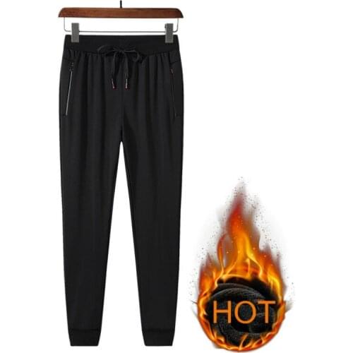 Men Winter Sweatpants Joggers Solid Fleece Warm Track Pants High Quality Male Thick Jogging Trousers Streetwear Big Size 7xl 8xl