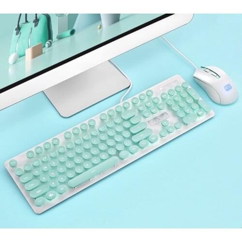 Brand new 2.4G optical wired keyboard and mouse set mini multimedia LED bright keyboard and mouse set for PC laptop Ipad