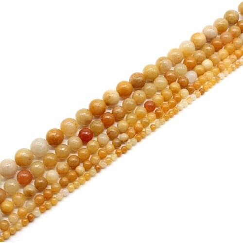 Natural Stone Yellow Aventurine Gem Beads 15" Strand 4 6 8 10 12mm Pick Size For Jewelry Making DIY Bracelet Necklace Accessory