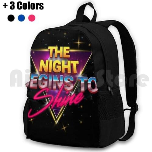 The Night Begins To Shine Outdoor Hiking Backpack Riding Climbing Sports Bag The Night Begins To Shine Rad Retro Shine Ber New