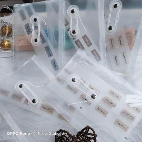 New Arrival 5 PCS A6 PP Transparent Storage Bag File Folder Free Retro Week Planner Stickers Organizer School Office Stationery