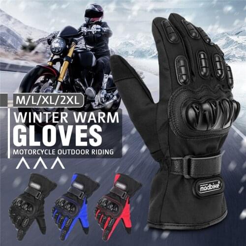 NEW A Pair Winter Warm Motorbike Gloves Windproof Non-Slip Motocross Warmer Gloves Fashion Bicycles Protective Glove Waterproof